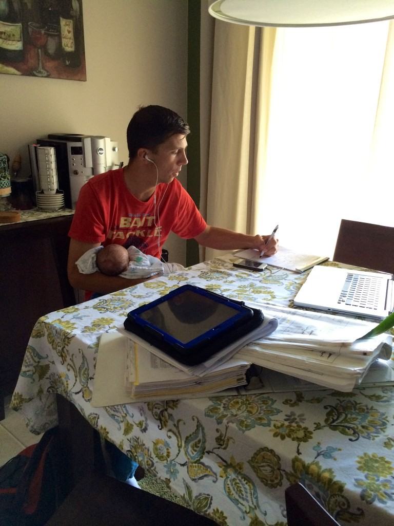 dad multi-tasking at its best.