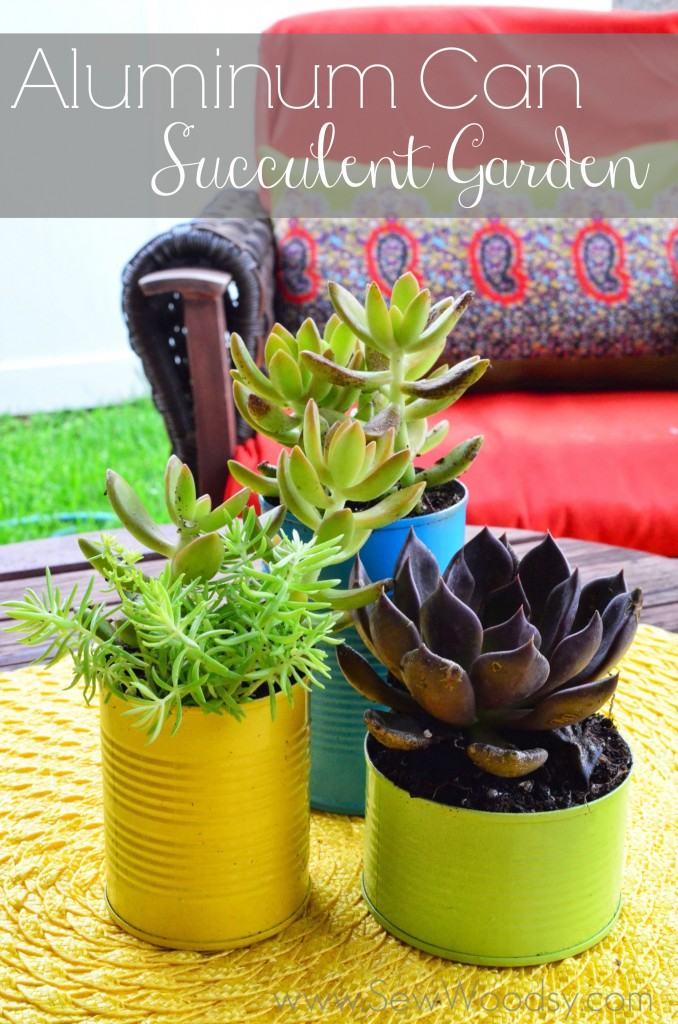 Aluminum Can Succulent Garden via gruro.com #LifeForLess #pmedia