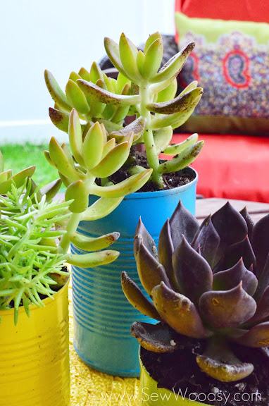 Aluminum Can Succulent Garden via gruro.com #LifeForLess #pmedia