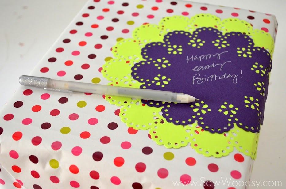 Birthday Paper Doily Tag from gruro.com #12MonthsOfMartha