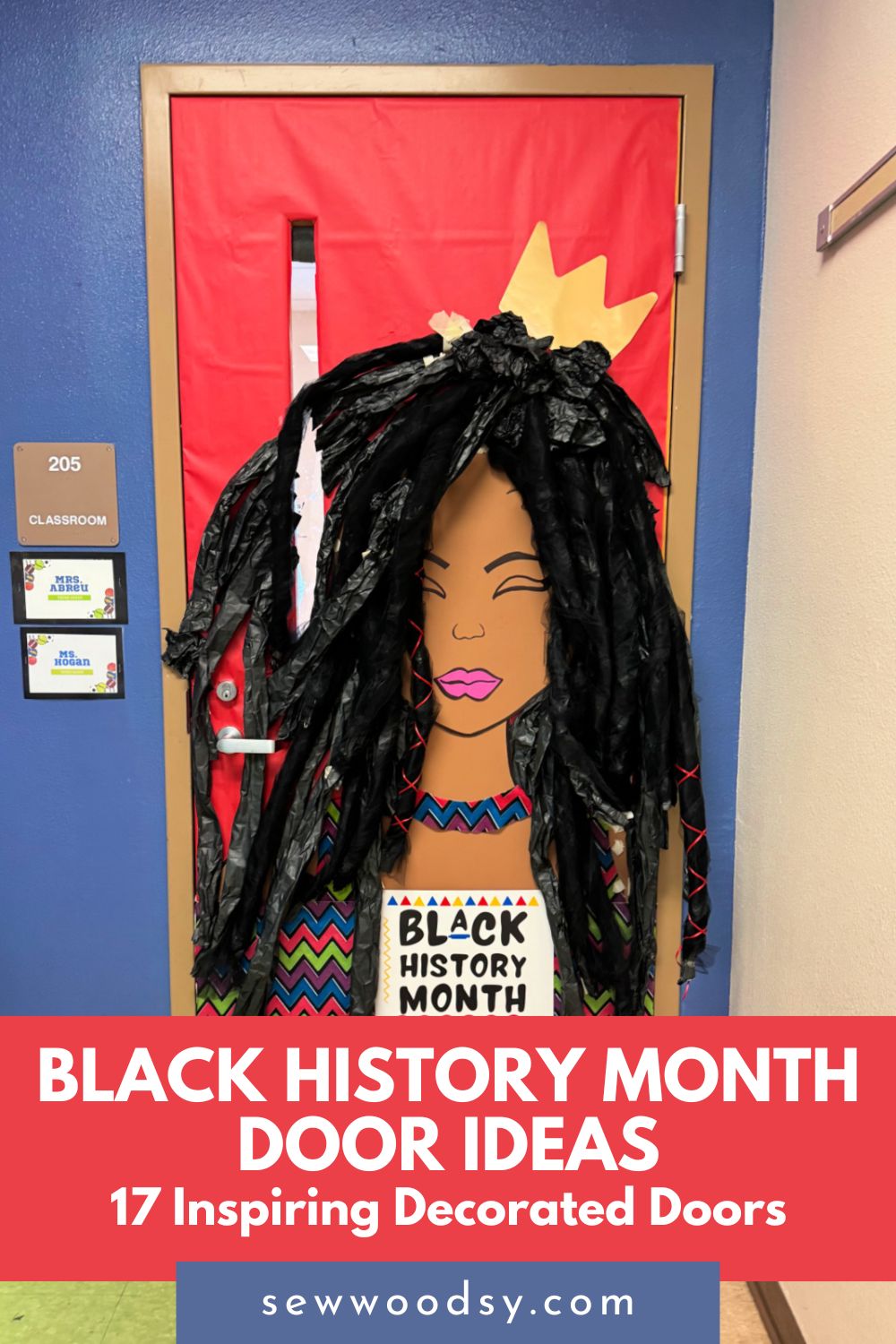 Black woman with dreads on a door with text on image for pinterest.