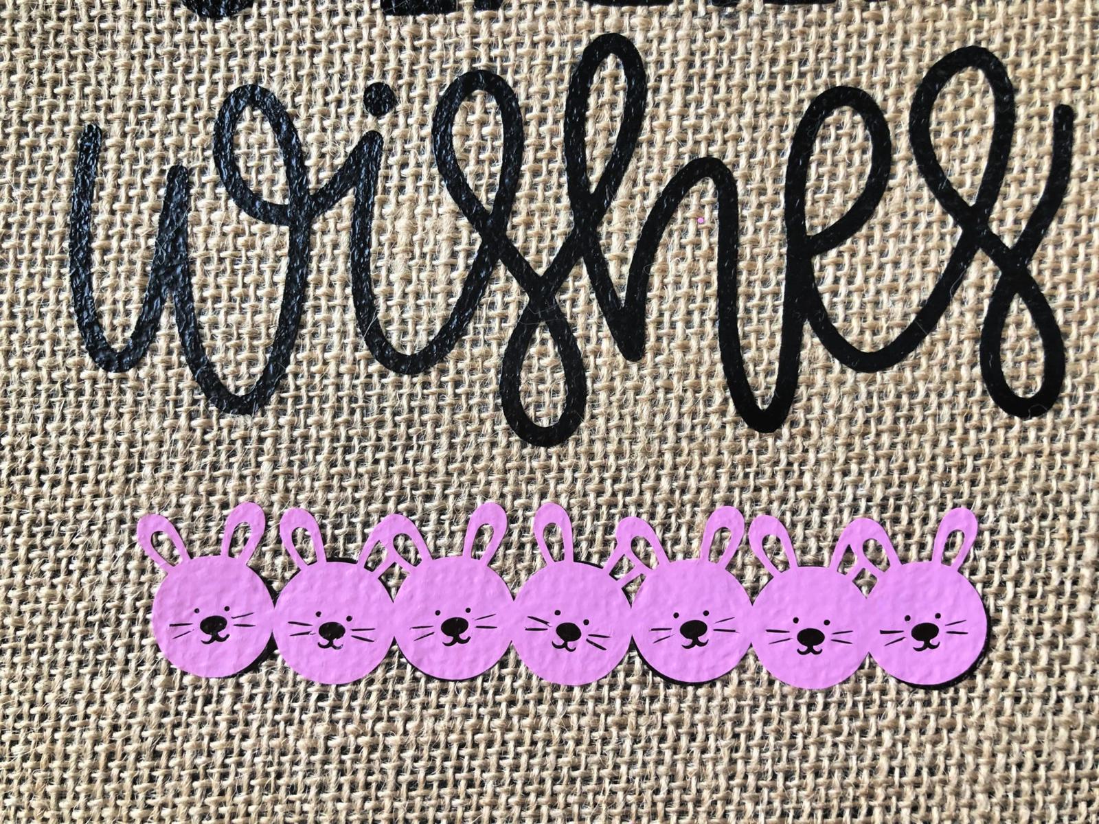 Bunny Kisses & Easter Wishes Burlap Garden Flag