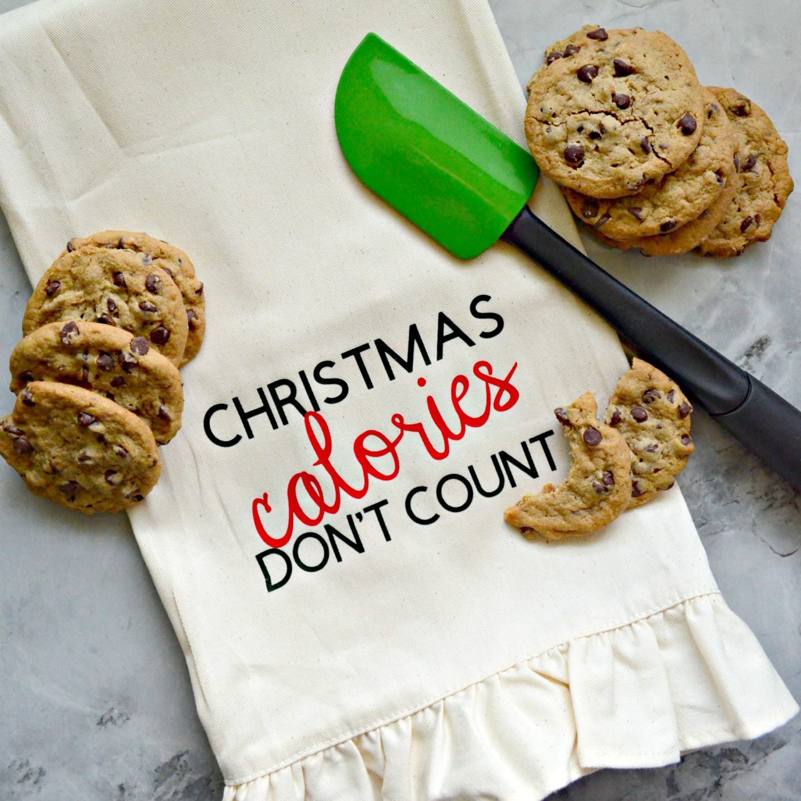 Christmas Calories Don’t Count Dish Towel