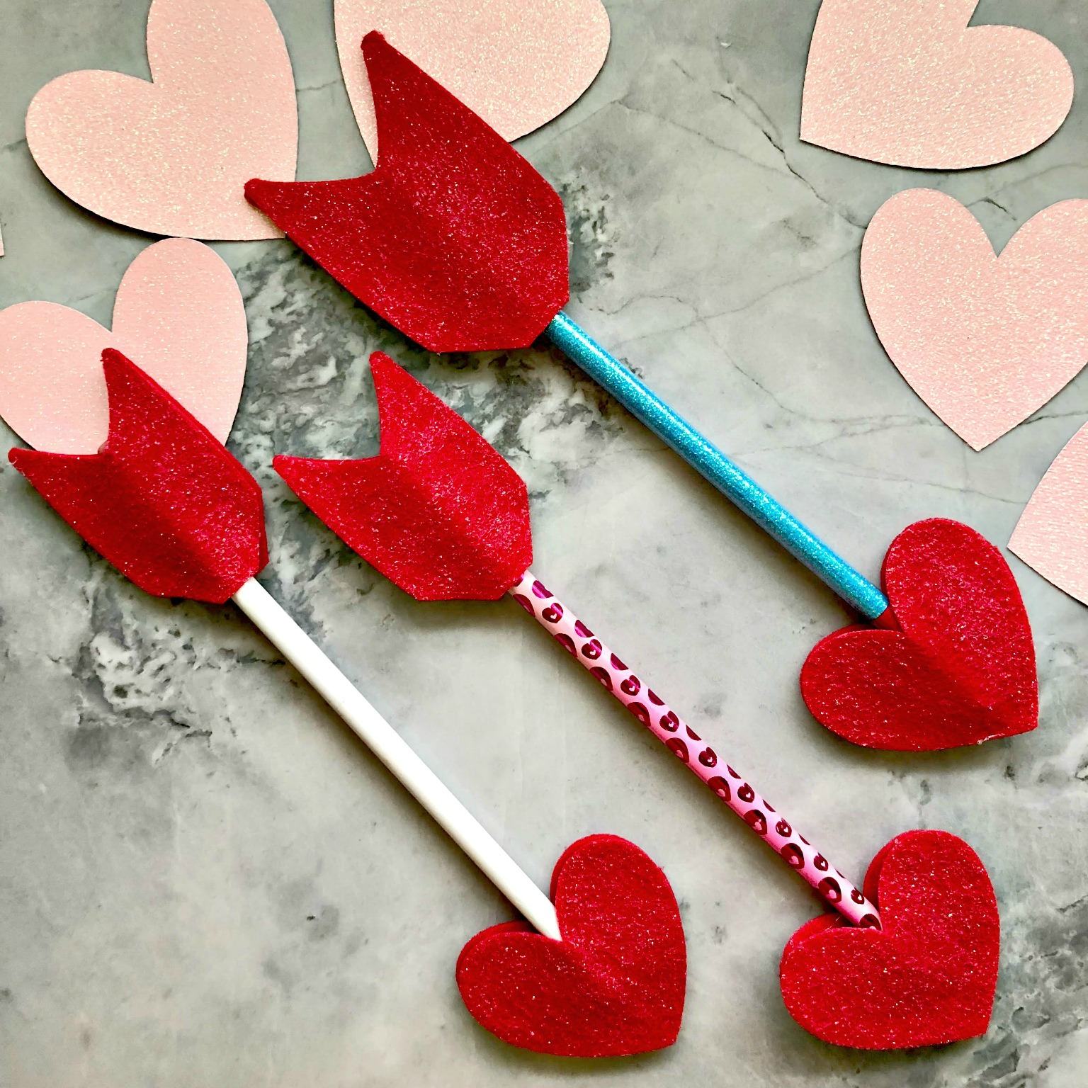 Cupid’s Arrow Felt Pencil Covers