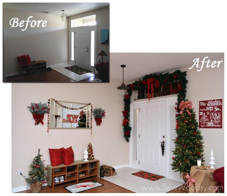 (Before and After) "Deck the Entry Hall" with Martha Stewart Living Holiday Collection