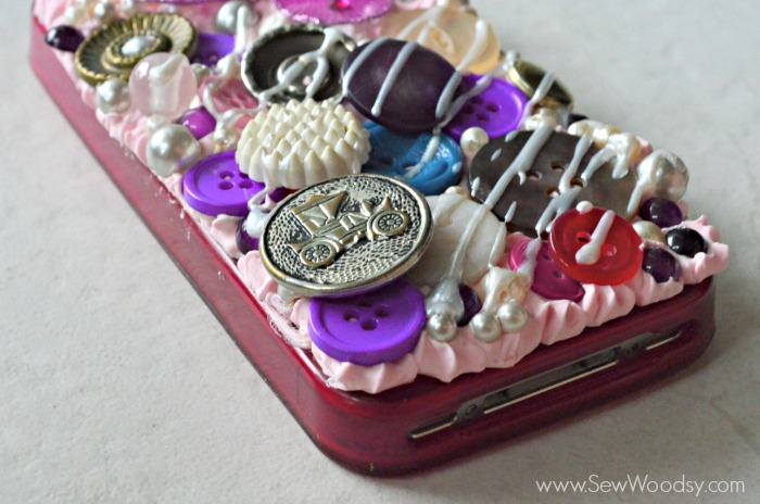 Decoden Button Phone Case with Mod Podge Collage Clay #plaidcrafts #modpodge