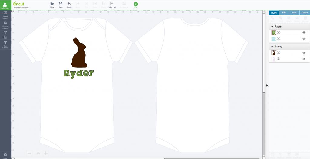 Easter Bunny Onesie using Cricut Explore
