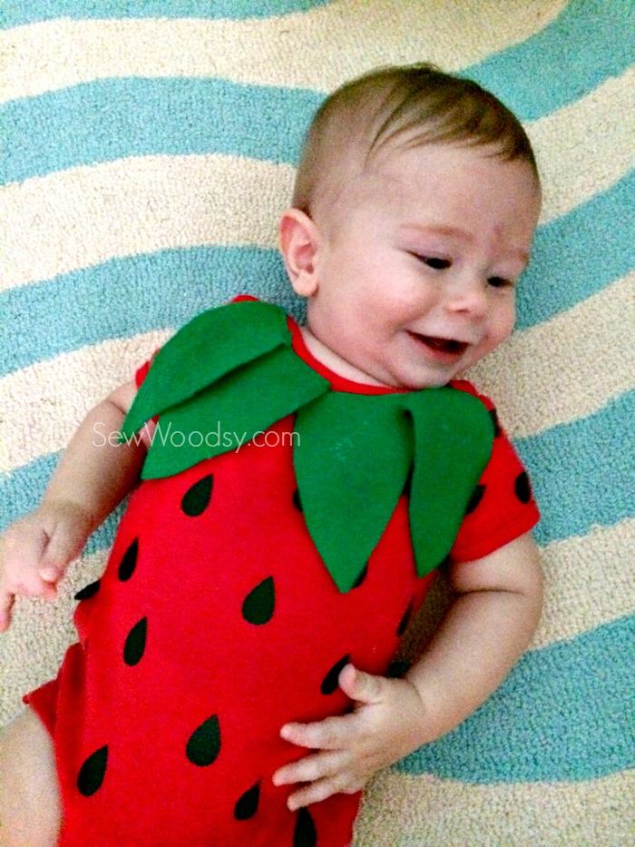 DIY Infant Strawberry Costume