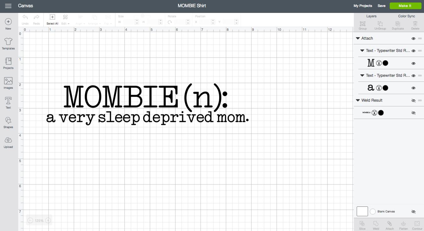 DIY "Mombie" Workout Shirt - Cricut Design Space