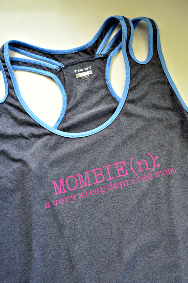 DIY “Mombie” Workout Shirt using Cricut SportFlex Iron On™ Vinyl