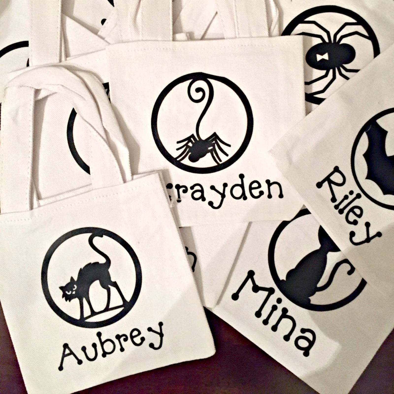DIY Personalized Halloween Canvas Treat Bags