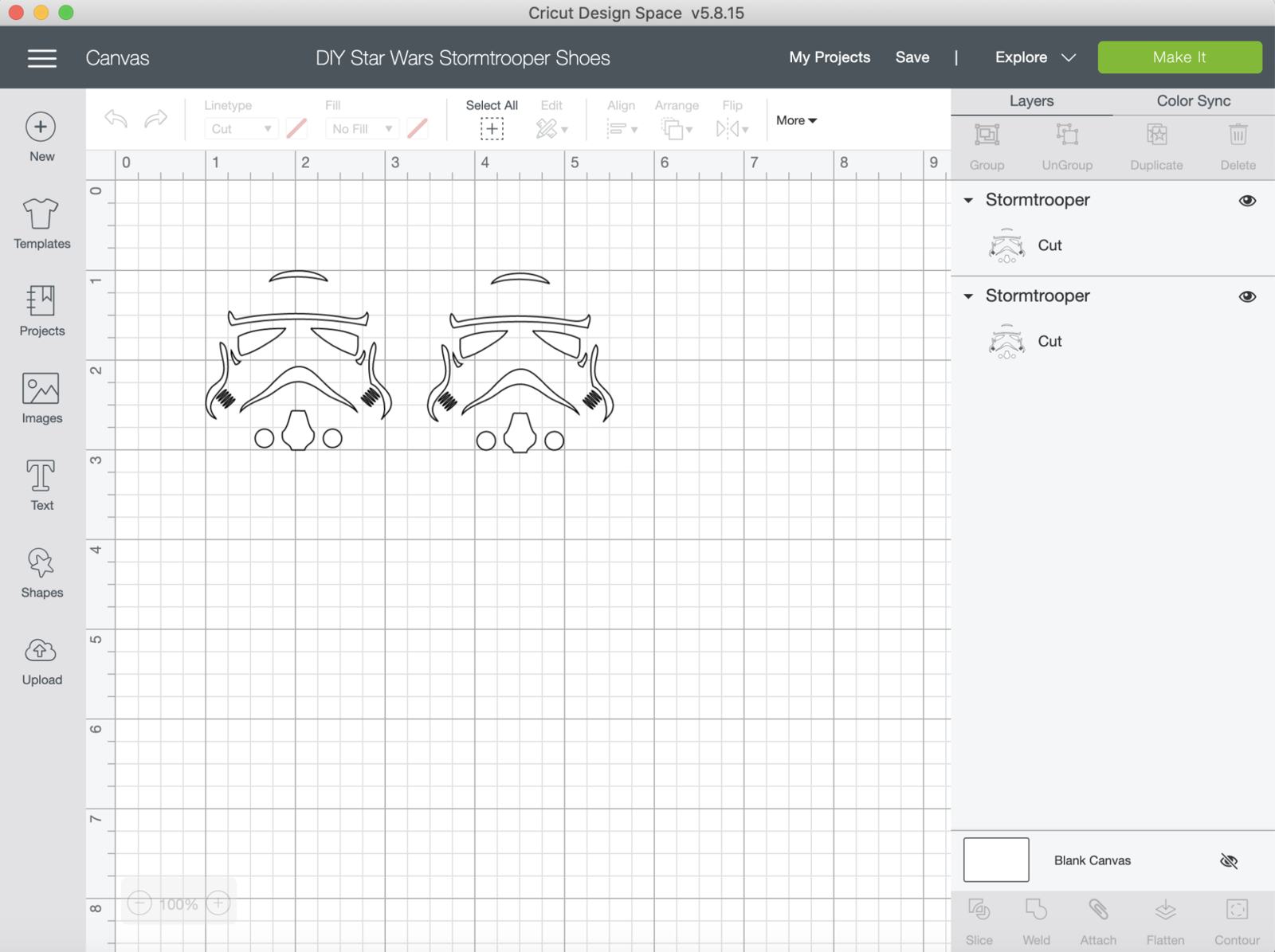 DIY Star Wars Stormtrooper Shoes in Cricut Design Space