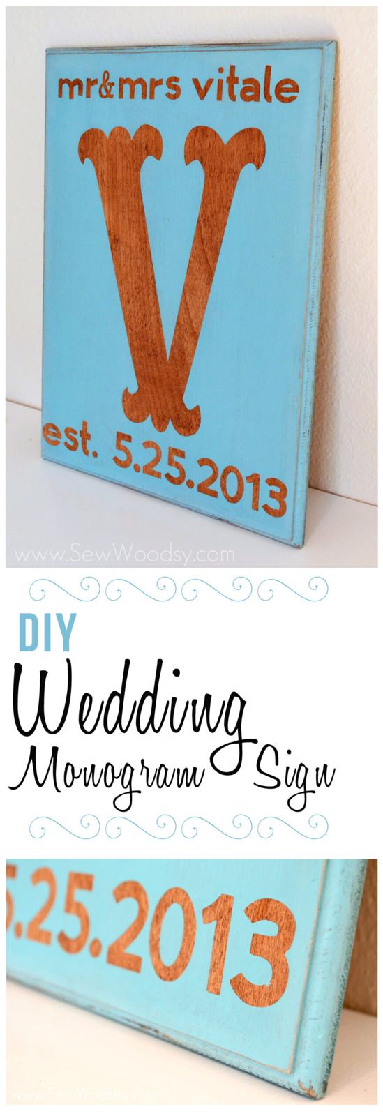 DIY Wedding Monogram Sign