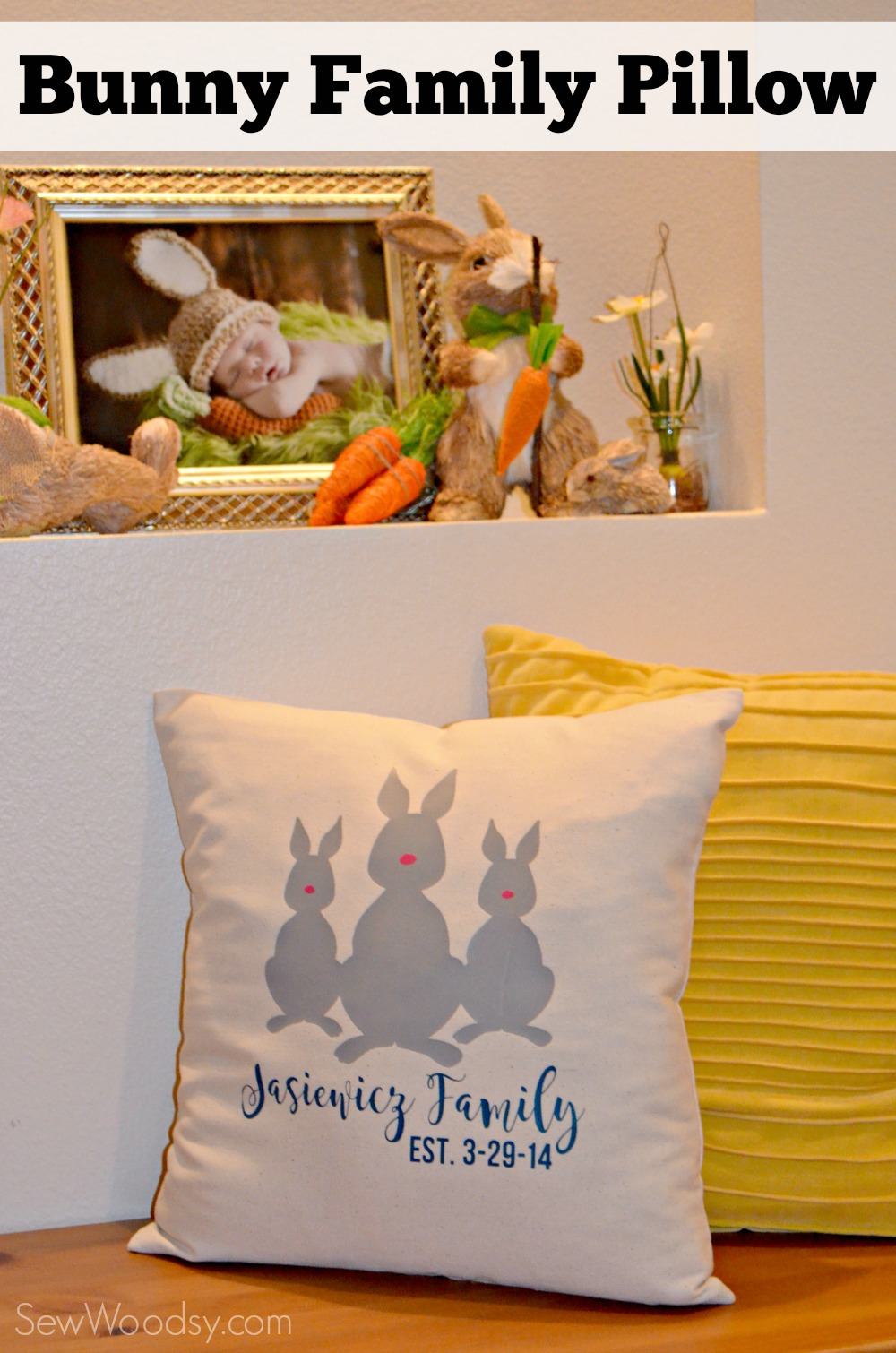 Easter Pillow Cover – Bunny Family