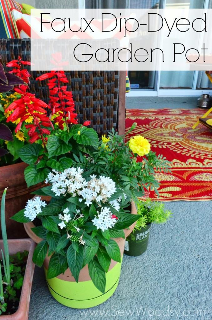 Faux Dip-Dyed Garden Pot via gruro.com