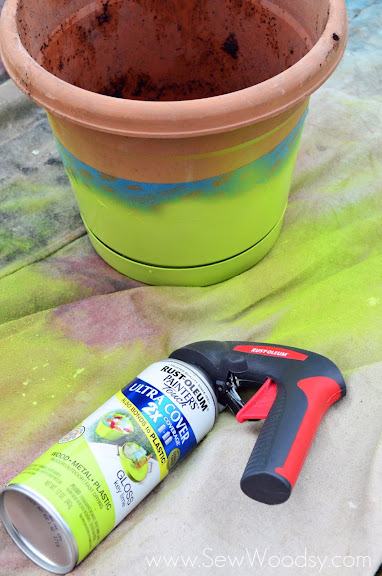 Faux Dip-Dyed Garden Pot via gruro.com