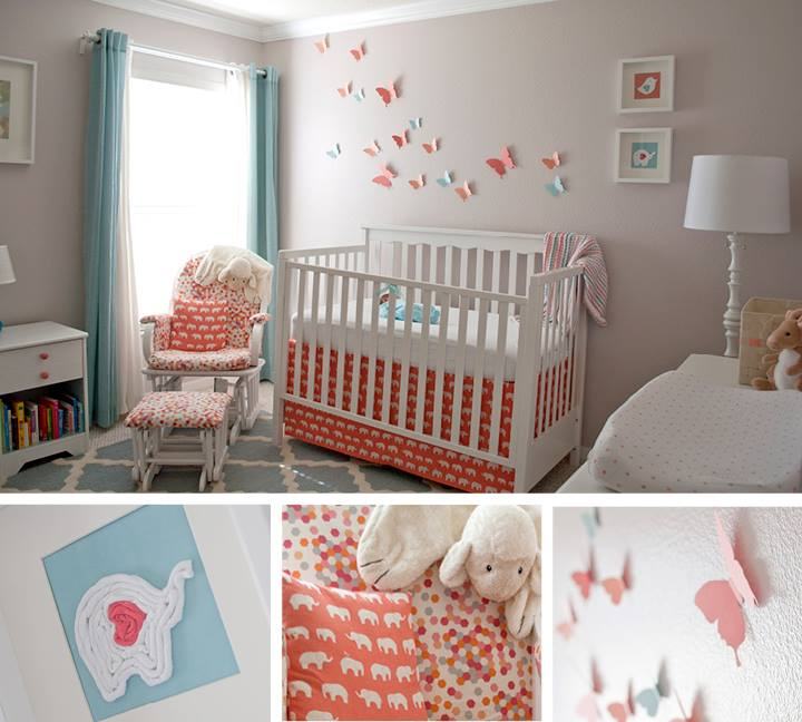 Coral and Aqua Nursery Inspirations from gruro.com
