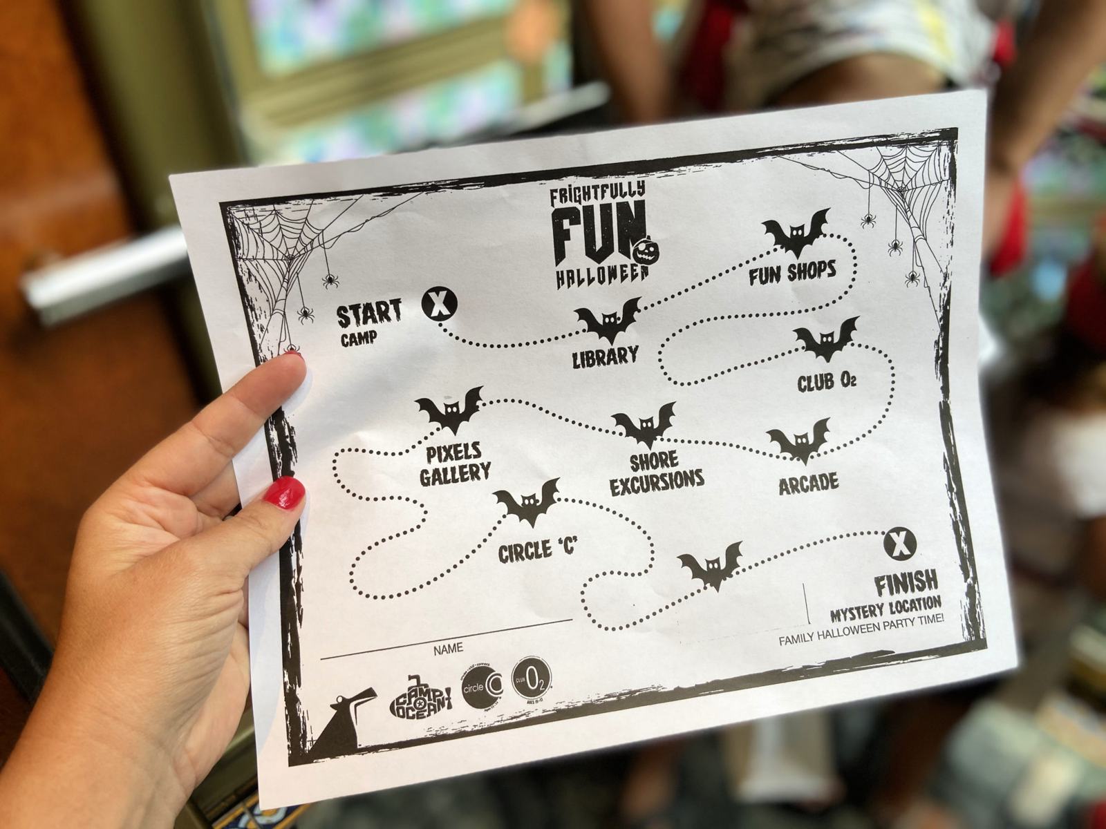 Trick or treat map on a carnival cruise.