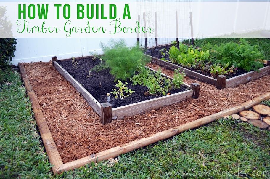 How to Build a Timber Garden Border + Vegetable Garden Tips from gruro.com #MiracleGroProject #DIY #Gardening