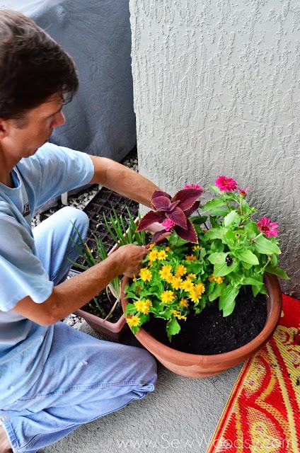 How to Create Outdoor Potted Floral Arrangements from gruro.com #gardening #diy