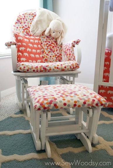 How to Reupholster a Rocking Ottoman with a Pillowcase from gruro.com #nursery #diy #reupholster