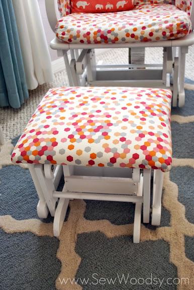How to Reupholster a Rocking Ottoman with a Pillowcase from gruro.com #nursery #diy #reupholster
