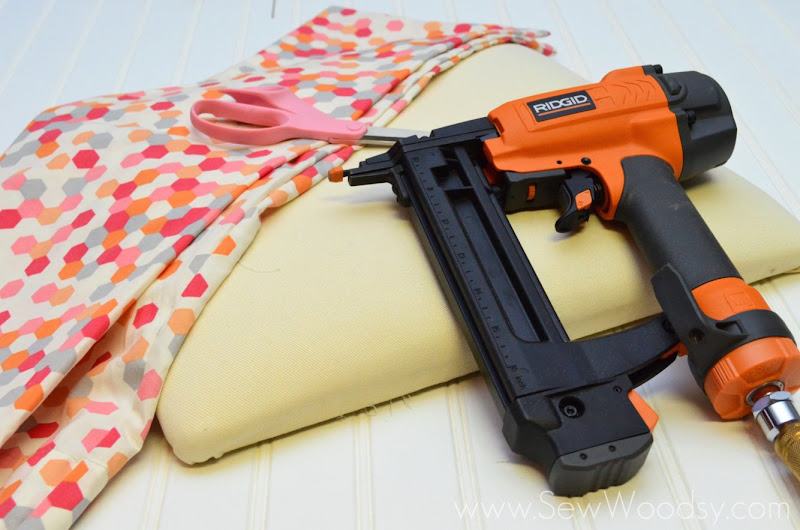 How to Reupholster a Rocking Ottoman with a Pillowcase from gruro.com #nursery #diy #reupholster