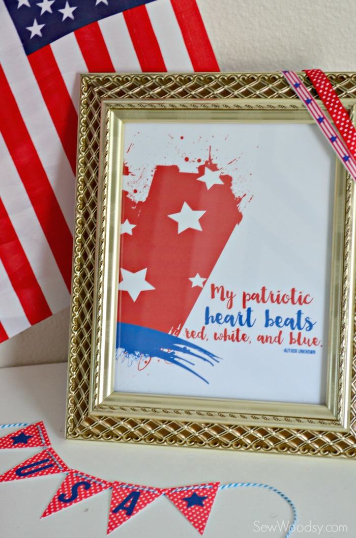 Download this FREE Printable Now!!! My Patriotic Heart Beats Red, White, and Blue