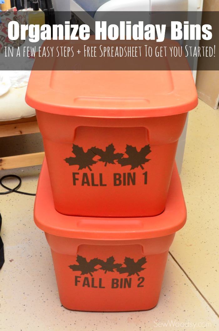 Organize Holiday Bins – Free Spreadsheet + Vinyl Labels