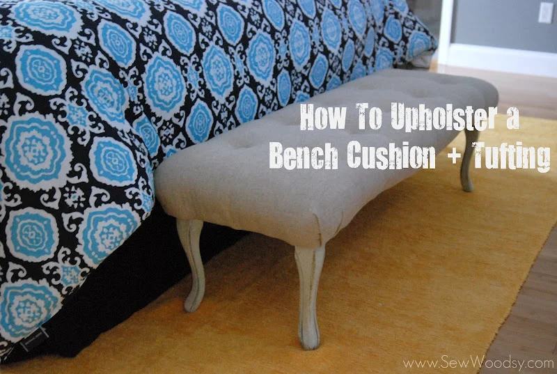 (Part 2) How To Upholster a Bench Cushion + Tufting
