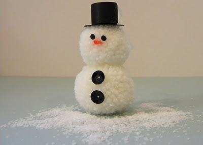 Pom Pom Snowman Ornament
