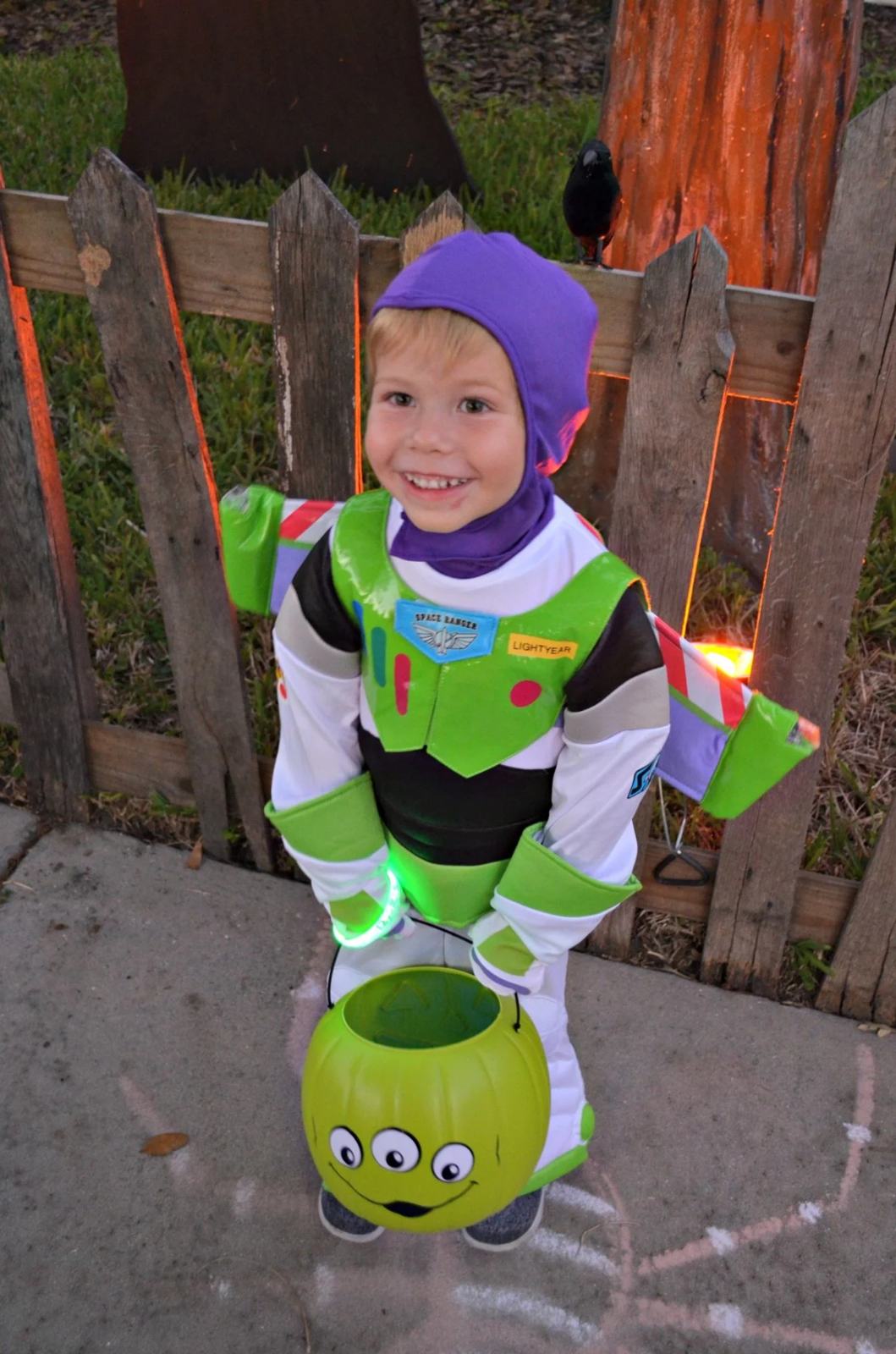 Buzz Lightyear Costume with Alien Trick or Treat Bucket