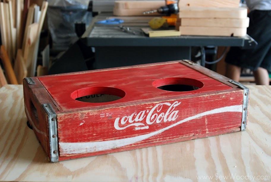 Vintage Coca Cola Crate Turned Dog Bowl Holder