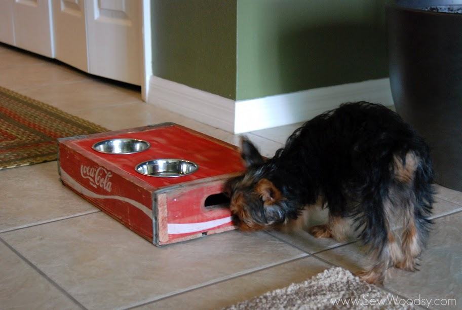 Vintage Coca Cola Crate Turned Dog Bowl Holder