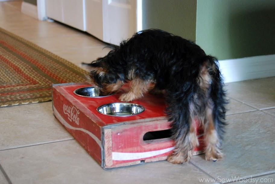 Vintage Coca Cola Crate Turned Dog Bowl Holder
