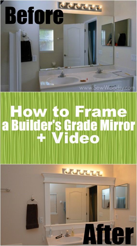How to Frame a Builder's Grade Mirror (Before and After) via gruro.com for @HomesDotCom