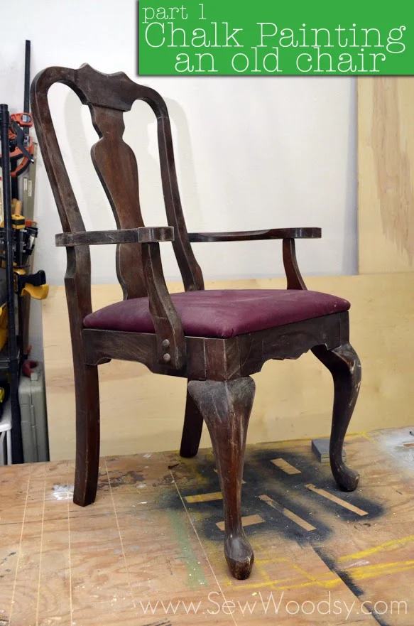 Chalk Painting an Old Chair via gruro.com created for Homes.com