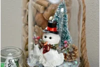 Enchanted Snowman Bell Jar Display