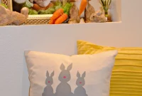 Hoppy Easter Bunny Family Pillow Cover