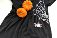 DIY Adorable Spider Web Halloween Dress for Toddlers