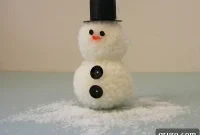 Fluffy Pom Pom Snowman