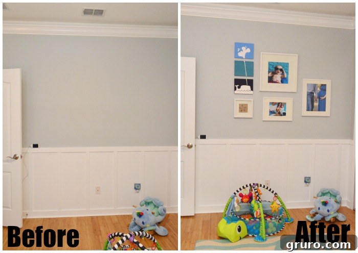 before and after nursery gallery wall
