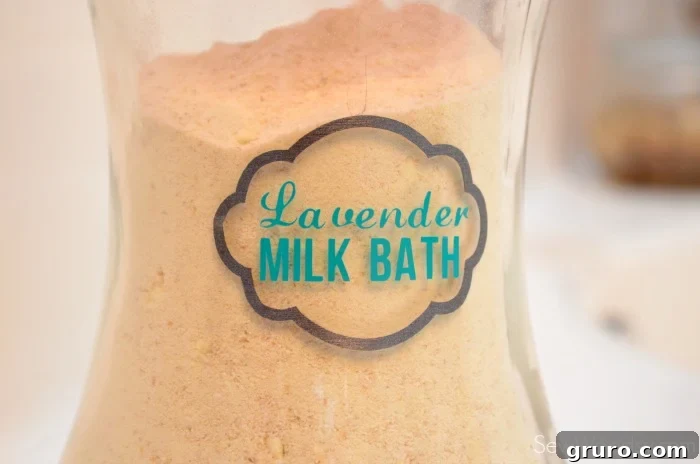 Craft a Custom Lavender Milk Bath 22 DIY Lavender Milk Bath with beautiful, handcrafted label