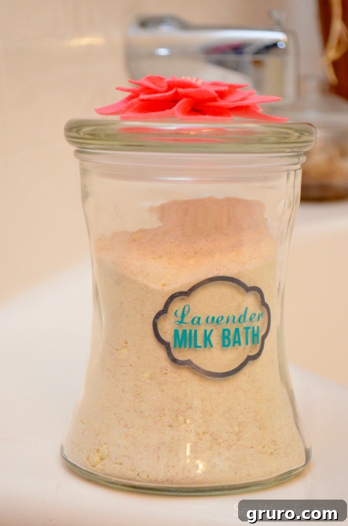 Craft a Custom Lavender Milk Bath 23 Complete DIY Lavender Milk Bath set with custom Cricut label