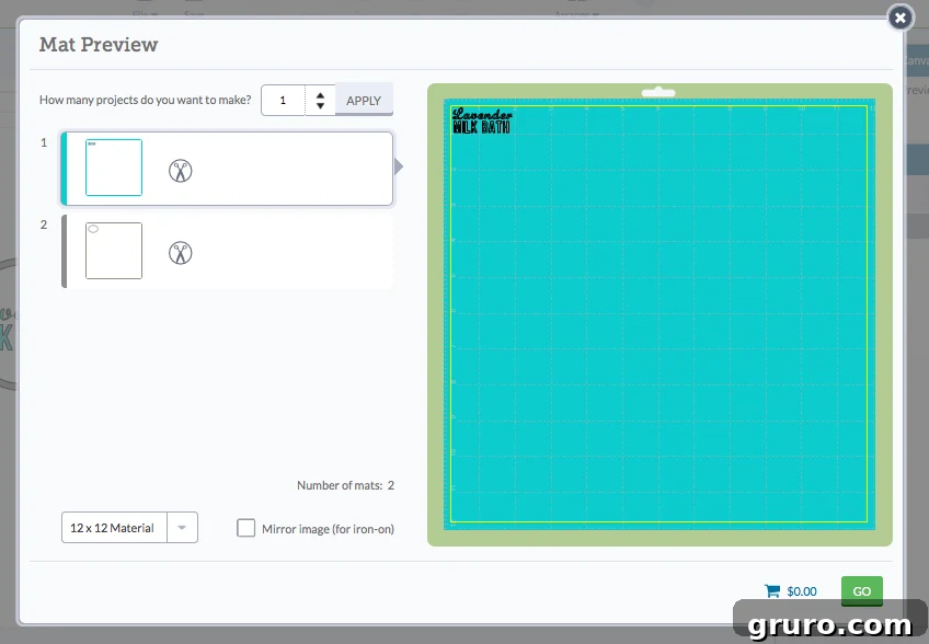 Craft a Custom Lavender Milk Bath 10 Cricut Design Space showing multiple vinyl cuttings for a layered label