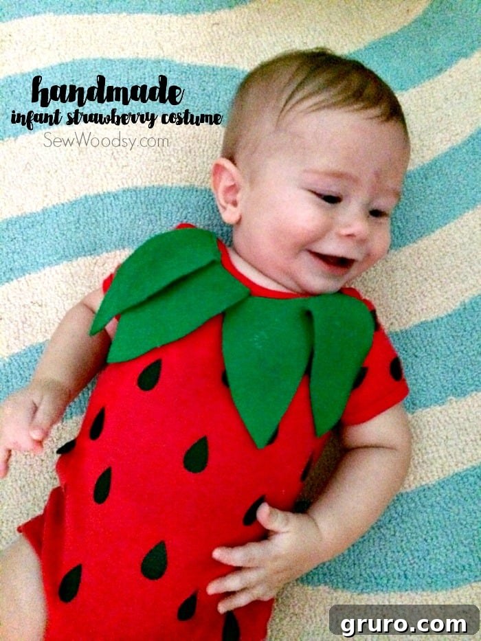 Adorable DIY Infant Strawberry Halloween Costume