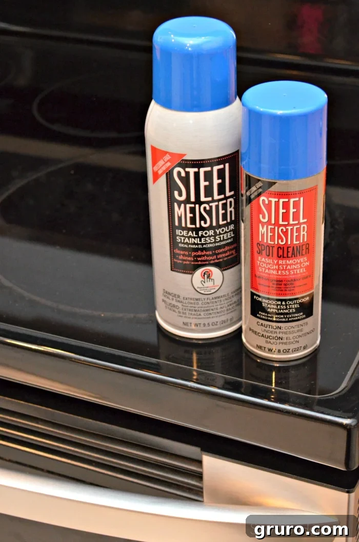 Meister Cleaners offers specialized products for stainless steel care, providing a brilliant shine.