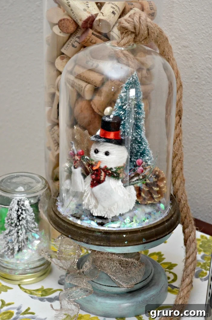 DIY Snowman Bell Jar 8
