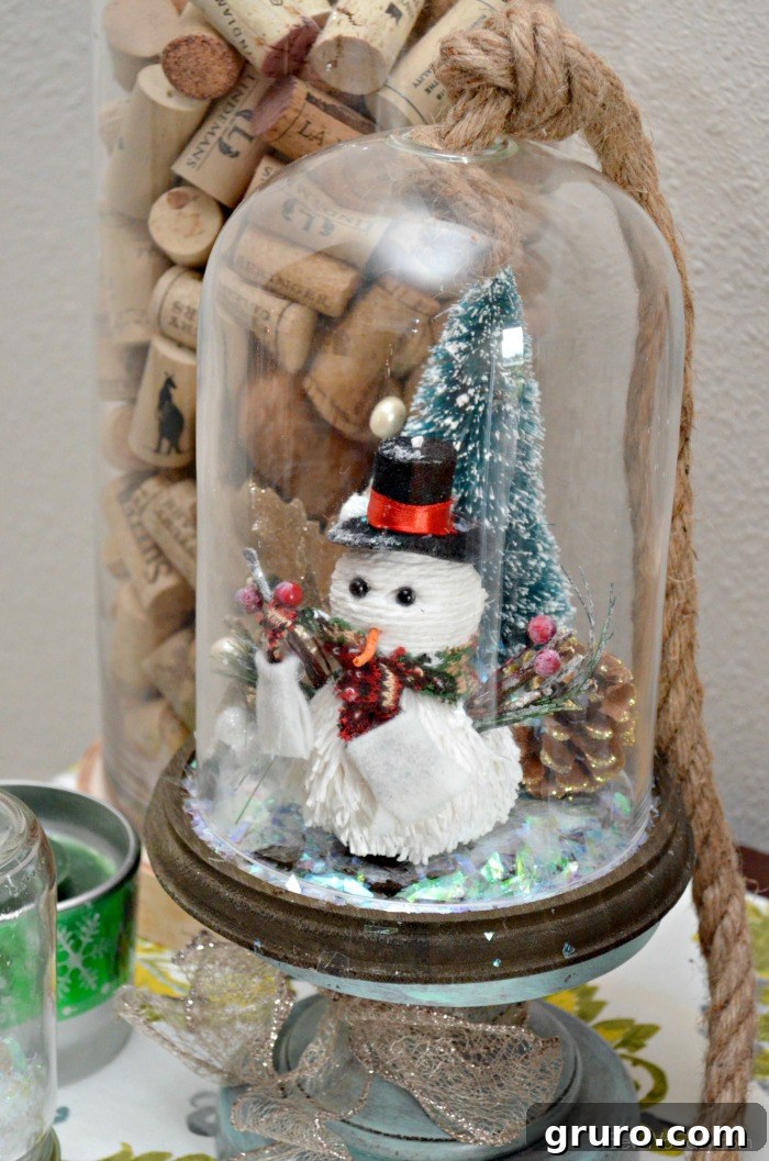 DIY Snowman Bell Jar 7