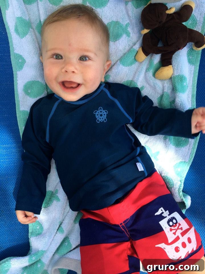 Tiny Traveler's Maiden Voyage 9 Infant Lounging on Cruise Deck Chair
